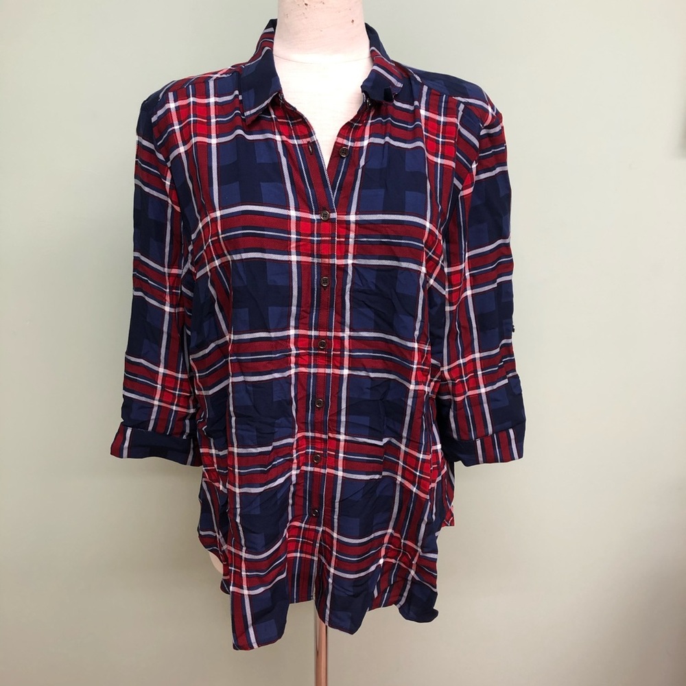 French Dressing Jeans Women's Plaid Blouse |